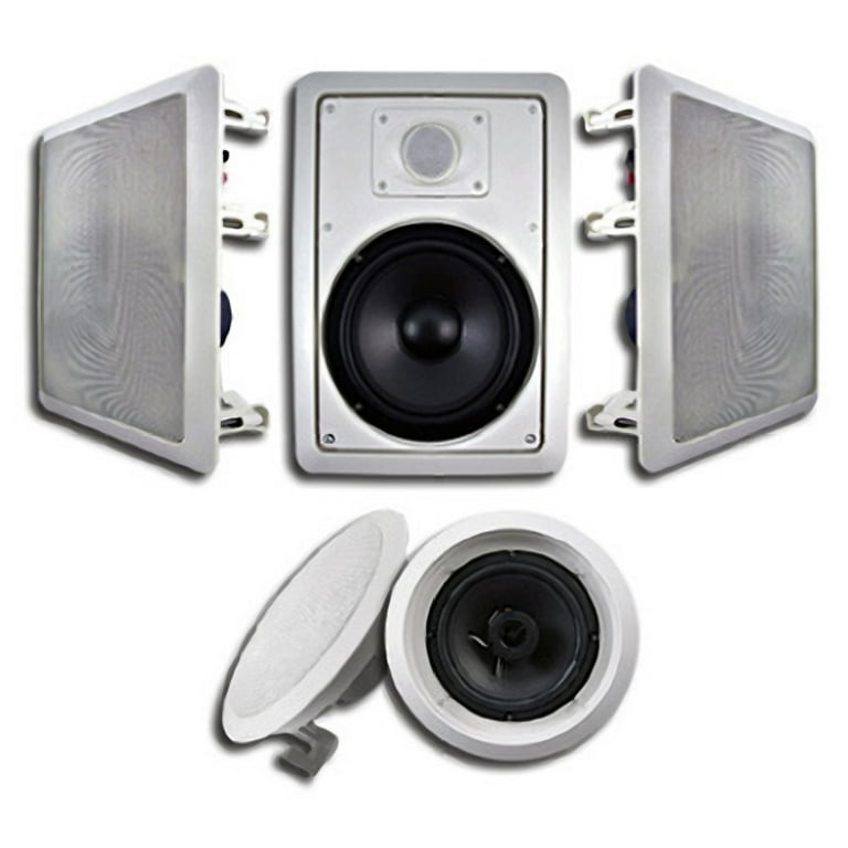 Acoustic Audio 5.1 Speaker System Flush Mount 5 Speaker Set and 10