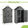 thumbnail image 5 of Outdoor Storage Cabinet, Garden Wood Tool Shed, Outside Wooden Shed Closet with Shelves and Latch for Yard 39.56"x 22.04"x 68.89", 5 of 9