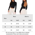 thumbnail image 2 of Blusa Mangas Largas Top de manga larga Camisa sexy sin espalda Mujer Casual Gimnasio Top elástico Kuymtek Negro T M para Mujer, 2 of 7