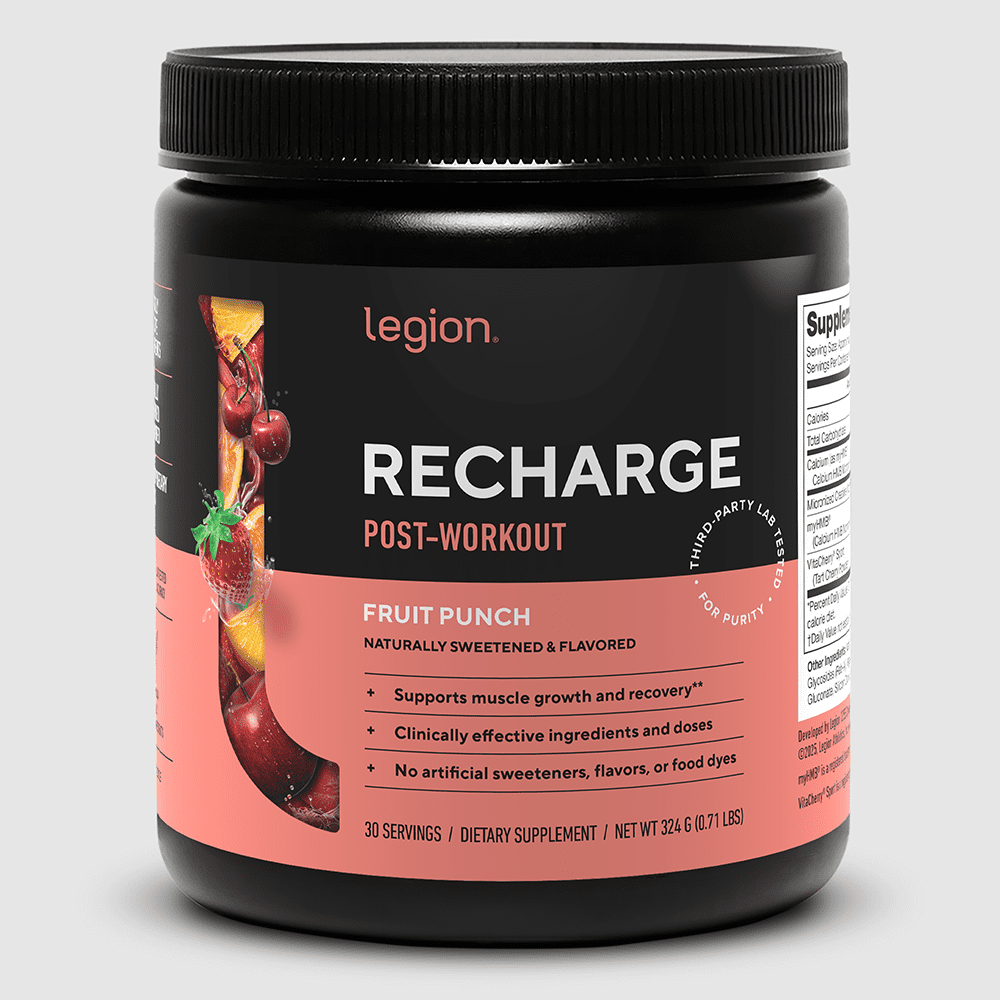 Legion Recharge Post-Workout Creatine, HMB & Tart Cherry Powder, Fruit Punch, 30 Servings