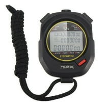Uxcell Sport Stopwatch Timer 120 Lap Memory 0.01 Second Timing Stop Watch Alarm Clock for Coach Black