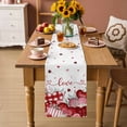 thumbnail image 2 of Love Heart Valentine's Day Table Runner 48 Inches, Eucalyptus Botanical Red Pink Bed Runner Dresser Scarves Tabletop for Indoor Outdoor Parties/Ceremony/Banquet, 13" x 48", 2 of 8