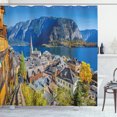 thumbnail image 1 of Ambesonne Fall Shower Curtain, Mountain Village Austria, 69"Wx84"L, Multicolor, 1 of 3