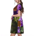 thumbnail image 2 of Naloa butterfly bush flower Print Womens Summer A-Line Dress with Pockets,Short Sleeve Dresses,Flowy Beach Swing Dress for Vacation Travel, 2 of 6