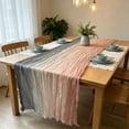 thumbnail image 6 of Party Runner,Gradient Crinkle Sheer Gauze Long Table Cover With Multi Tone Color Options,Reception Cake Mat Used For Bohemian Wedding Classroom Event Decor, 6 of 7