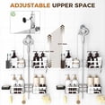 thumbnail image 2 of Adjustable Shower Caddy Hanging Split Shower Caddy for Handheld Showerheads, Rustproof Shower Organizer with Hooks for Razor Over the Head Caddy with Soap Holder Bathroom Accessories, Silver, 2 of 9