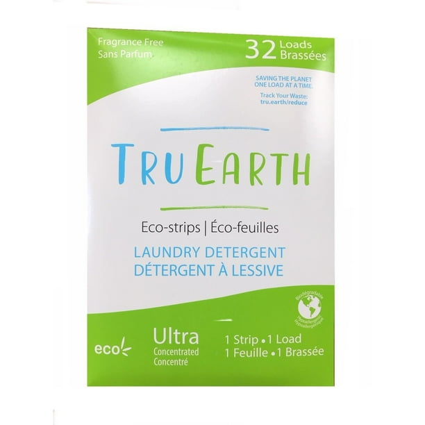 Tru Earth EcoStrips Laundry Detergent Strips Fragrance Free 32 Loads