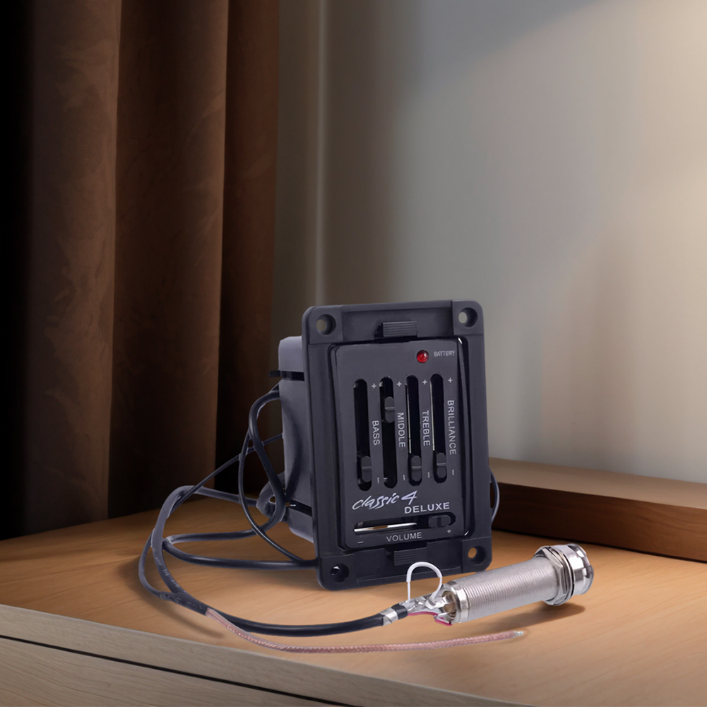 HUISZJ Acoustic Guitar Pickup, Preamp Amplifier Equalizer with Volume, Amplifier Equalizer Tuner Pickup Preamplifier