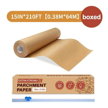 15 in x 210 ft Unbleached Parchment Paper Roll for Baking，260 Sq Cooking, Grilling, Air Fryer and Steaming