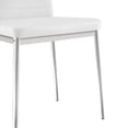 thumbnail image 6 of Modern Style Dining Chair Set for 4 with Comfortable PU Leather and Silver Chrome Plated chair legs,White, 6 of 6