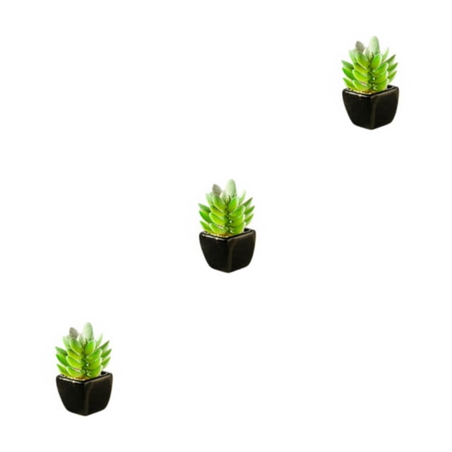 Kearding plantas en macetas de cerámica negra suculentas verdes artificiales decoración para el hogar falsa tipo 1 NO1