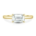 thumbnail image 6 of ESTE ORIGIN 2Ct Emerald Cut Lab-Grown Diamond Solitaire Ring in 14K Yellow Gold - East West Emerald Ring for Women - Emerald Engagement Ring, US 9.5., 6 of 9