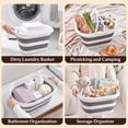 thumbnail image 7 of Collapsible Laundry Basket, 42L Foldable Pop Up Laundry Hamper with Handles, Plastic Dirty Clothes Storage Organizer for Bathroom Bedroom Dorm, Grey, 7 of 7