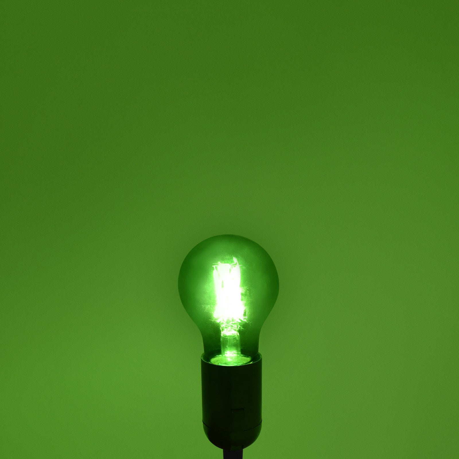 Luxrite A19 Edison LED Green Light Bulb 4.5W=60W E26 Base Indoor Outdoor Decoration Party Holiday Lighting 3 Pack
