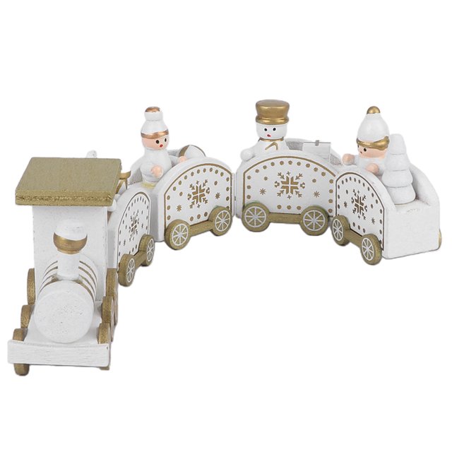 Trenes de juguete ANGGREK mini Escaparate de Navidad Madera rojo blanco Verde
