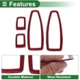 thumbnail image 3 of Unique Bargains Door Window Lift Switch Button Panel Cover for BMW 3 Series F30 F31 2011-2018 Front Rear Left Right Glue Carbon Fiber Pattern Red 1 Set, 3 of 6