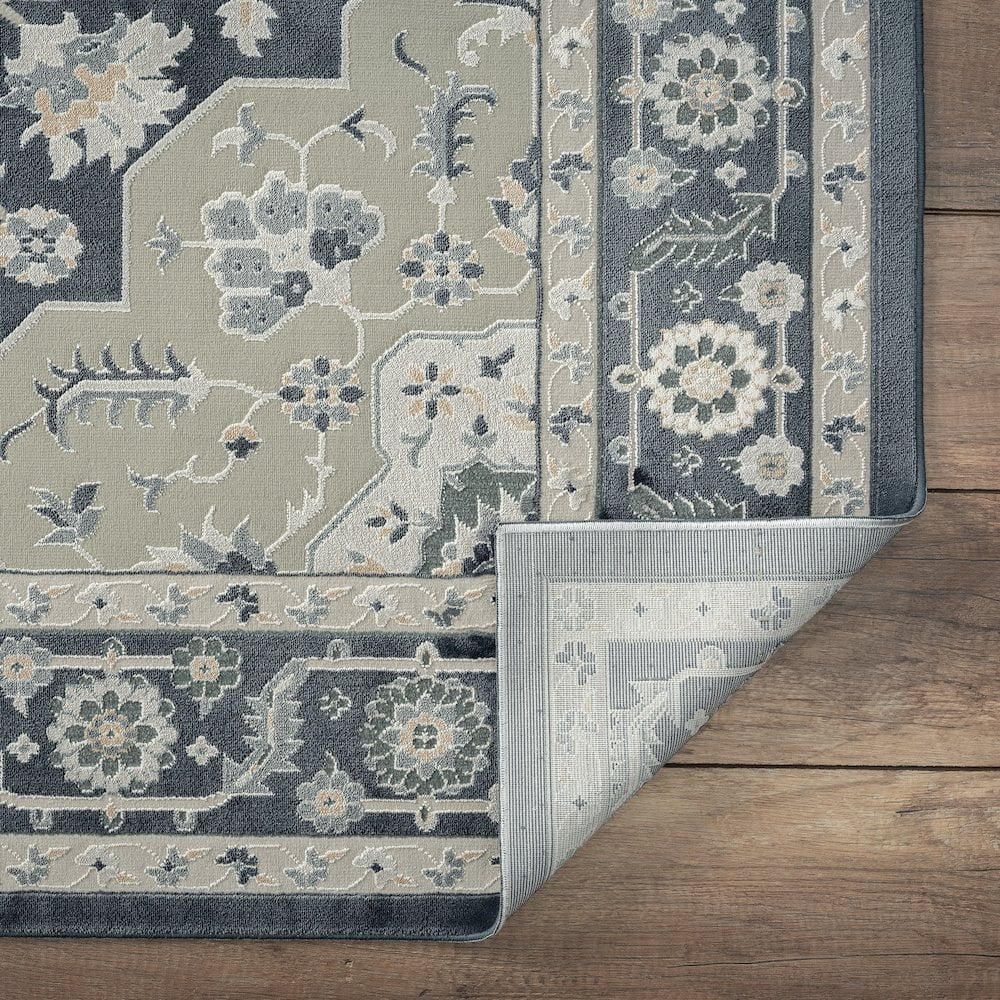 LR Home Imagine Durable Performance Area Rug Indoor in Blue/Blue, 5'3" x 7'6"