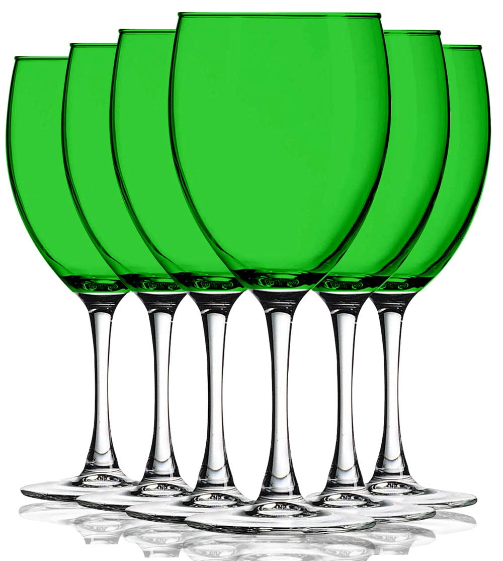 TableTop King Colored Wine Glasses Set of 6 - Colorful Stem Wine Glasses 10  Oz - Black Nuance Cute W…See more TableTop King Colored Wine Glasses Set