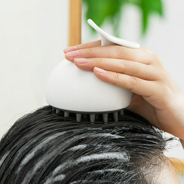 pstuiky Cepillo de champú para el cuero cabelludo con cerdas suaves para el cuidado del cuero cabelludo exfoliante de ducha para eliminar la caspa para uso en seco y húmedo para hombres