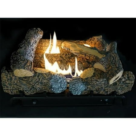 24 in. Kennesaw Refractory Log Set with Vent Burner - 6 Piece