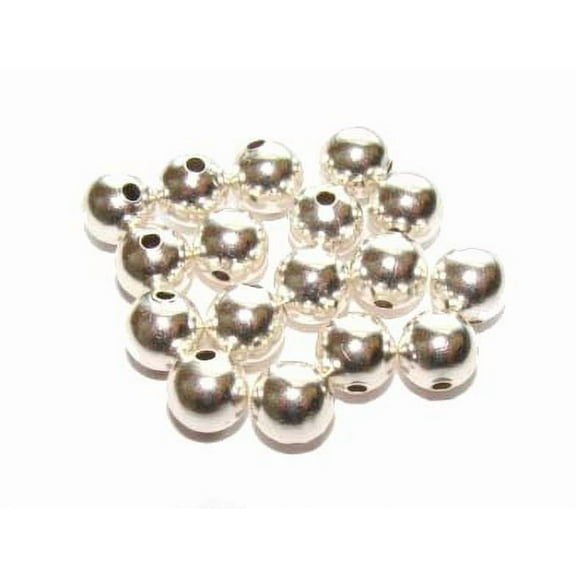 10mm 50 Beads Silver-Plated Brass Round Beads For Jewelry Making