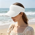 thumbnail image 6 of Ponytail Visor Hat for Women | Wide Brim Sun Protection Cap | Breathable Open Top, Quick Drying Fabric, Sweat Absorbent Band, Adjustable Fit, Summer Beach Activewear, 6 of 7