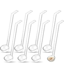 NOGIS 10 Pcs 1 oz Clear Small Ladles Mini Ladle for Sauce 7 Inches Long Handle Punch Acrylic Ladles Plastic Dressing and Sauces Ladles for Serving Soup Punch Bowl Cocktail Juices Fruit