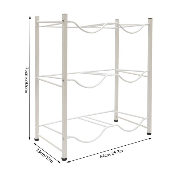 Home/Office 5 Gallon Water Jug Rack - 3-Tier Double-Row Storage for 6 Bottles