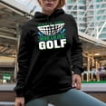 thumbnail image 2 of Just a Girl Who Loves Golf, Golf Player, Golfing or Golfer Themed Merch Gift, Black Hooded Sweatshirt or Hoodie, Large, 2 of 5