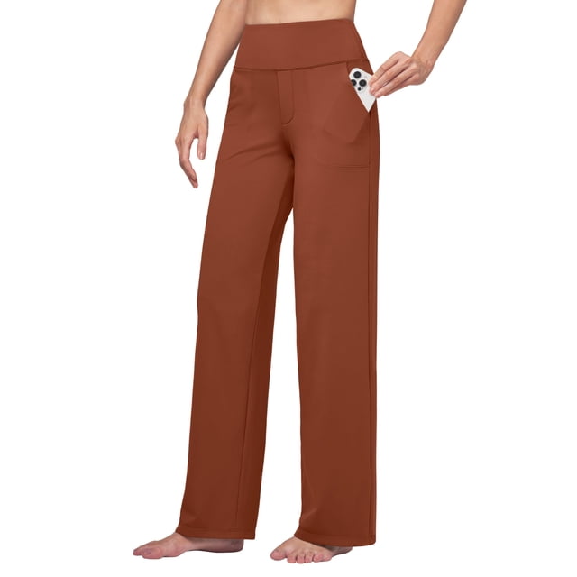 Pantalones de yoga Willit, vestido de pierna ancha, color caramelo, para mujer, talla XS