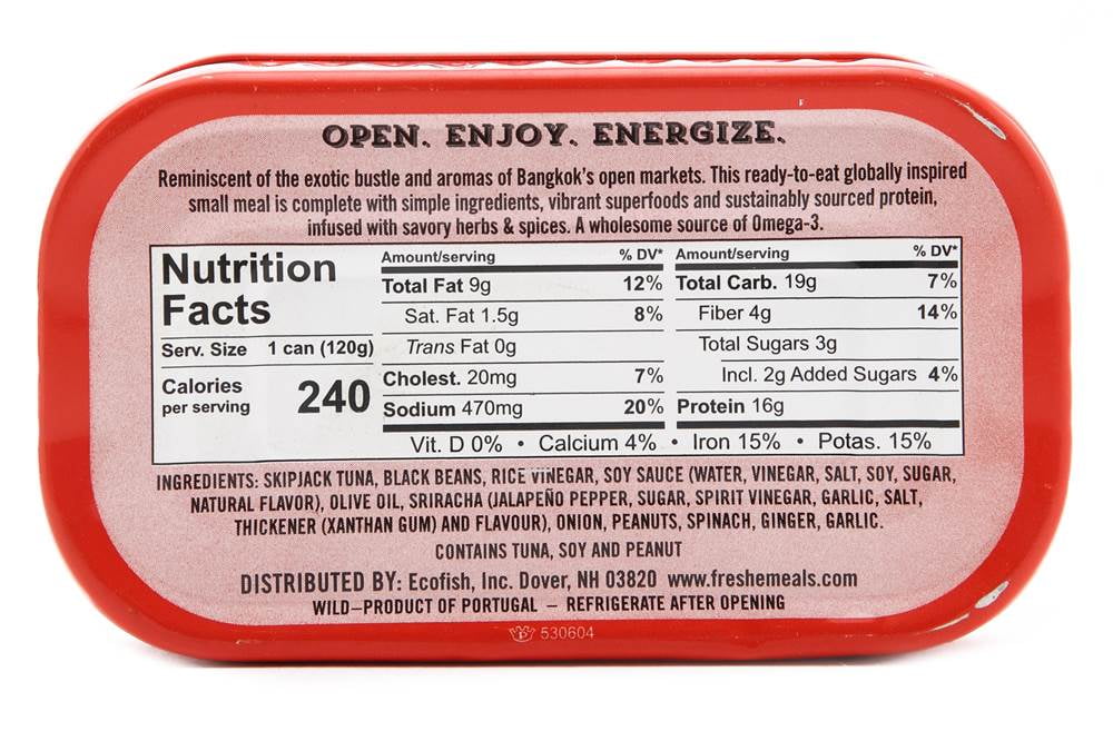 Freshé Gourmet Canned Tuna - (Thai Sriracha 10 pack of 4.25 oz. tin) Premium Sustainably Caught Canned Tuna that Makes a Perfect High Protein Backpacking Food.