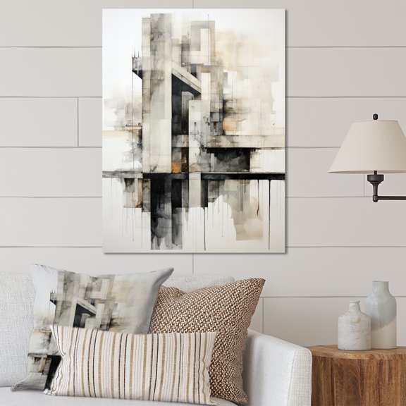 Designart "Minimalistic Connection Grey Bridge I" Cityscapes Metal Wall Decor