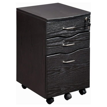 Rolling Storage and File Cabinet, Espresso