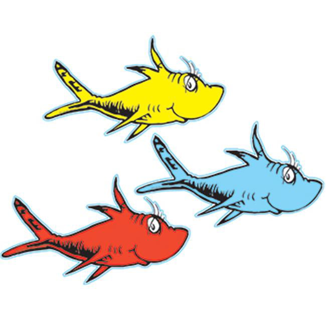 Birthday Party Favours Teacher *Reseller Seuss One Fish Two Fish Stickers x 5 