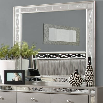 leighton metallic mercury dresser Leighton Beveled Dresser Mirror Metallic Mercury