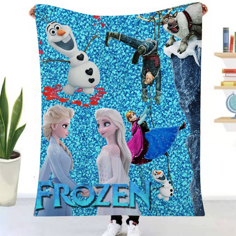 Cartoon Frozen Girls Throw Blankets Super Soft Warm Cozy Fluffy