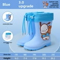 thumbnail image 1 of Nuevas Botas de lluvia impermeables con cordón, Sanrio Kuromi Hello Kitty, zapatos de lluvia de altura media para niños, Boo de pegamento para estudiantes para mujeres, 1 of 5