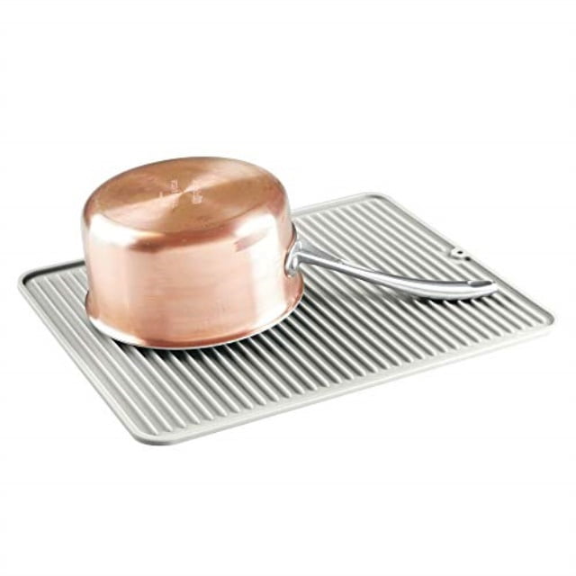 mdesign silicone dish drying mat and protector for kitchen countertops