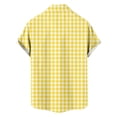 thumbnail image 5 of hoksml Men's Plaid Short Sleeve Camp Collar Button Down Shirts, Regular Fit Breathable Casual Tops for Beach Daily Vacation, 5 of 7