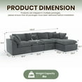 thumbnail image 7 of Oversized Cloud Couch Sectional for Living Room - 5 Seaters Modular Sectional Sofa with Ottoman Convertible L/U Shaped Boneless Design Warm Couches, 7 of 7