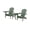 Green, variant on Foldable Adirondack Chair with cup holder Bristro Set, 2 Foldable Adirondack Chairs with cup holders and 1 End Table - N/A