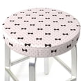 thumbnail image 3 of Fotbe bow on polka dots Pattern Stool Covers Round,Waterproof Round Bar Stool Covers Bar Chair Covers Washable Stool Cushion Slipcover for 12-14 Inch Chair-12 inch, 3 of 7