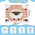 thumbnail image 3 of 31"x41" Super Soft Blanket with Double Layer Dotted Backing Cozy Dotted Fleece Blanket for 6M-5Y, Pink-sheep Printed, 3 of 8