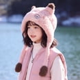 thumbnail image 7 of Enyan Girls Winter Knit Hats for Little Kid Fleece Lining Skiing Caps Cute Animal Character with Warm Ear Flap, 7 of 7