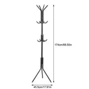 OxGord Coat Rack Hall Tree Freestanding 12 Hooks Stainless Steel 5.6 ft