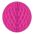 thumbnail image 2 of Club Pack of 24 Magenta Pink Honeycomb Hanging Tissue Ball Decorations 12", 2 of 2