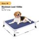 thumbnail image 3 of Chew Proof Elevated Dog Bed - Cooling Raised Pet Cot - Silver Aluminum Frame and Durable Textilene Mesh Fabric, Unique Designed No-Slip Feet for Indoor or Outdoor Use, Black Silver, X Large, 3 of 5