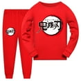 thumbnail image 1 of Conjunto de pijamas de dibujos animados para niños y niñas, ropa de dormir informal de manga larga, con diseño de Demon Slayer, para primavera, 1 of 4
