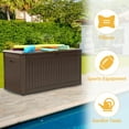 thumbnail image 2 of Dextrus Outdoor 260 Gallon Resin Deck Box, Brown, 2 of 5