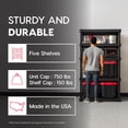 thumbnail image 4 of IRIS 5 Shelf Heavy Duty Plastic Storage Shelves, 750lb Capacity, Large Modular Shelving Unit Storage Organizer, Black, 4 of 9